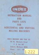 Index-Index Horizontal & Vertical Milling, Operations & Maintenance Manual 1967-General-01